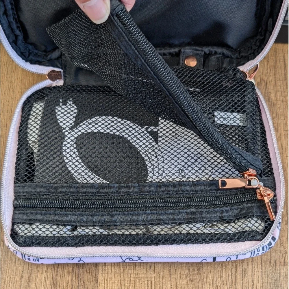 Tartan + Twine Pink Paris Eiffel Tower Tech Organizer Travel Case Rose Gold NEW